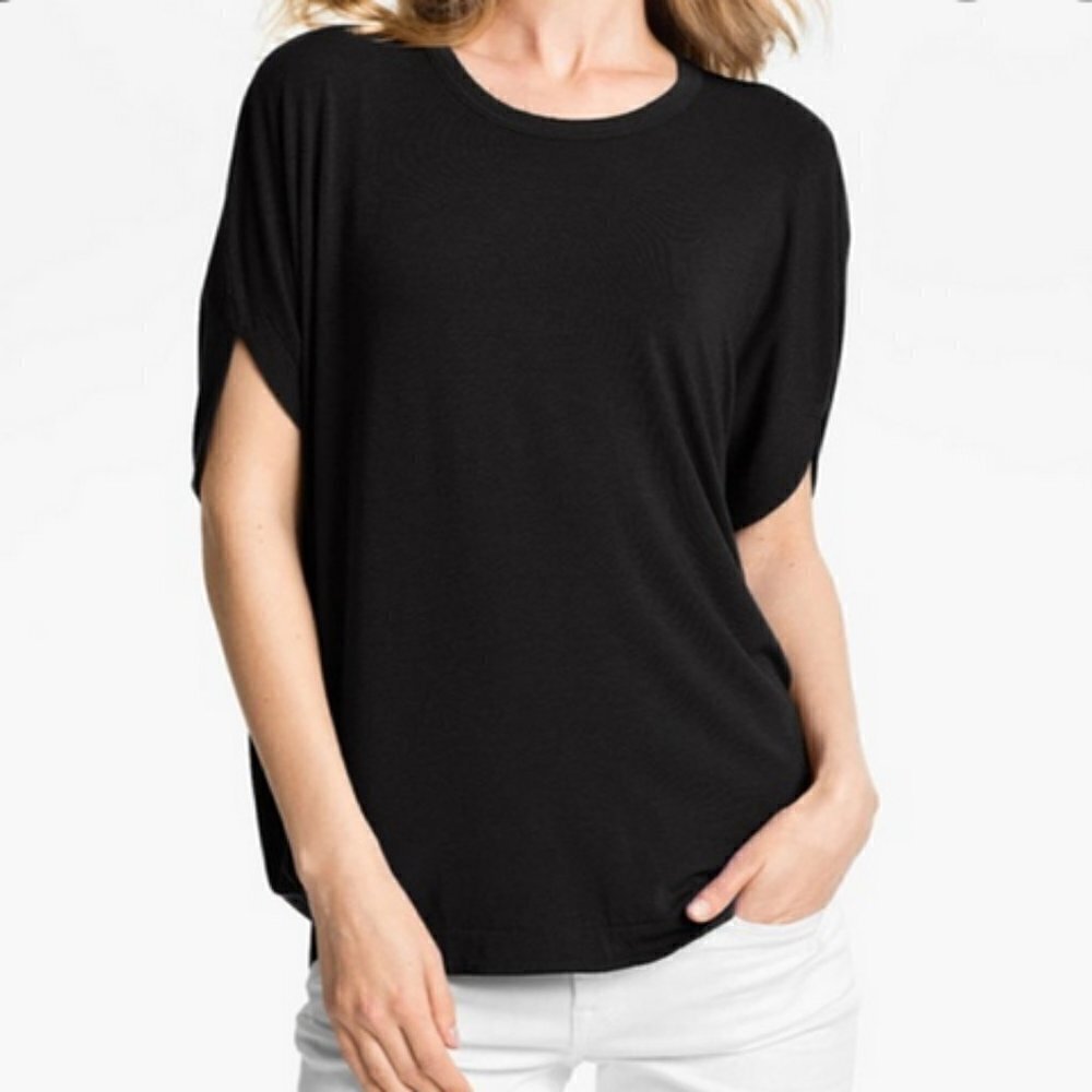 Vince Black Soft Batwing Circle Tee M